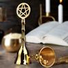 Altar Copper Bell Pentagram Shaker Brass Hand Bells Wicca Divination Astrological Tool Witchcraft Decor Pagan Rituals Ceremonies