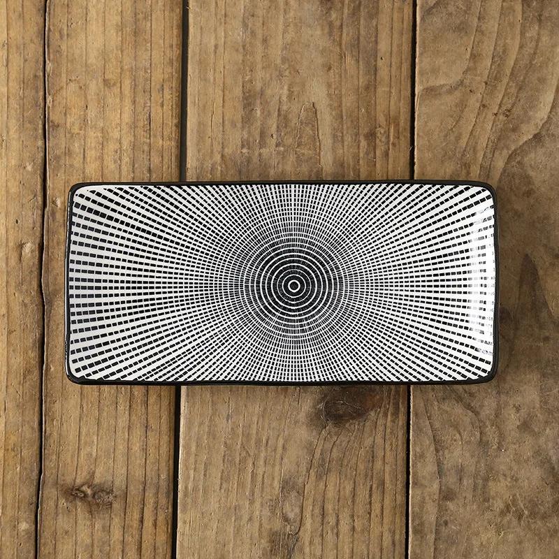 Керамическая посуда в креативном скандинавском стиле для ресторана, прямоугольная тарелка для суши и фруктов, для домашних закусок, мелкая плоская тарелка для основного блюда