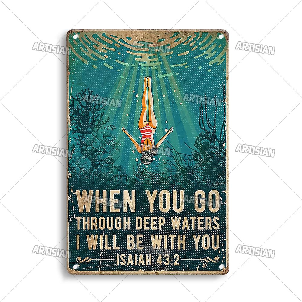 Художественный Плавание Металлический Знак Дайвинг Жестяной Плакат Спорт Океан Декоративная Тарелка Настенный Декор Гараж Бар Паб Клуб Отель Кафе Кухня