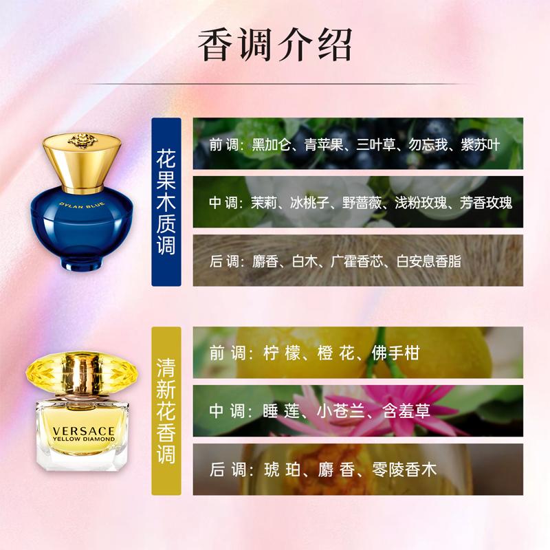 Versace Больше. Набор образцов Два предмета EDP Туалетная вода EDT 24026206-Набор из двух предметов: Женский парфюм Dylan 5 мл + Парфюм Phantom Gold Diamond 5 мл