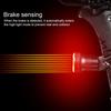 Умный задний фонарь для велосипеда, умный светодиодный задний фонарь для велосипеда, супер яркий, 5 режимов, водонепроницаемый, перезаряжаемый, интеллектуальный датчик тормоза, велосипедный фонарь