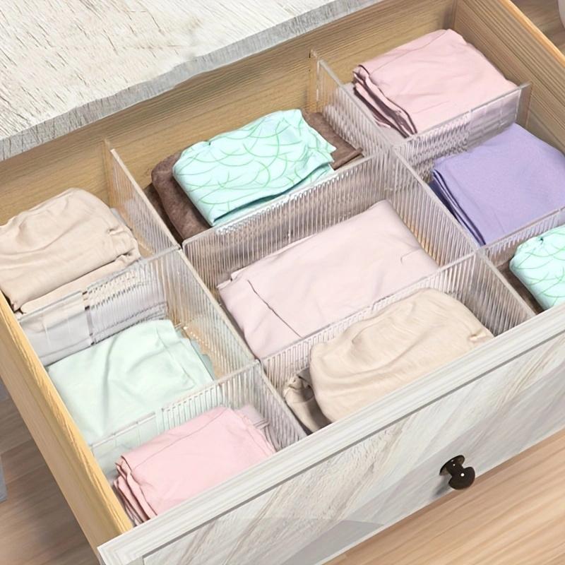 32,5*7 см, 4 шт. Современная водонепроницаемая прозрачная регулируемая и соединяемая перегородка для ящиков, подходящая для хранения в спальне, офисе, кухне.