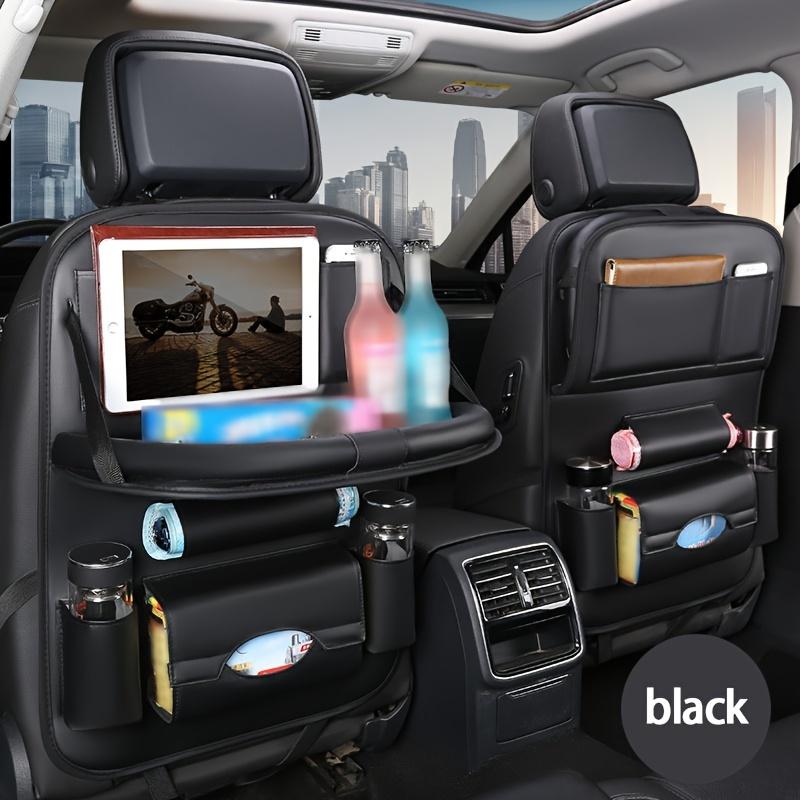 Leather car seat back storage bag