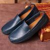 2024 Spring Summer Genuine Leather Shoes Men Loafers Flat Casual Driving Shoes Brand Male Footwear Black Yellow Blue Soft D115