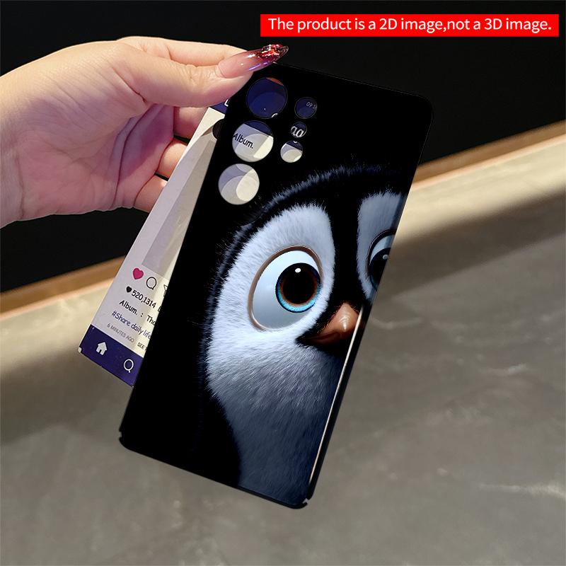 2DFlat Samsung phone case Cute Penguin Eyes Phone Case Applicable to Galaxy S23 S24 S25ULTRA S26 A12 A14 A15 A16 A54 A55