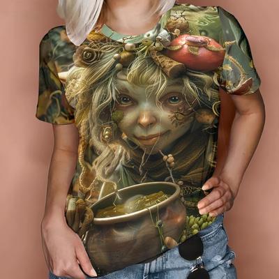 XL-7XL Большие футболки с рисунком 3D-печати Топы Летние женские футболки с круглым вырезом Женские винтажные футболки