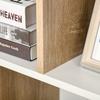 8-Shelf Bookcase Furniture for Living Room and Bedroom, in Wood, 100x27x124 cm, Oak and White