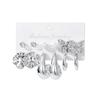 Europe and America Light luxury style butterfly woman C Type Earrings Irregular geometric faux pearl earrings6Set