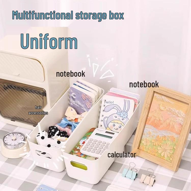Desktop Storage Box: Rectangular Organizer for Cosmetics, Snacks, and Sundries