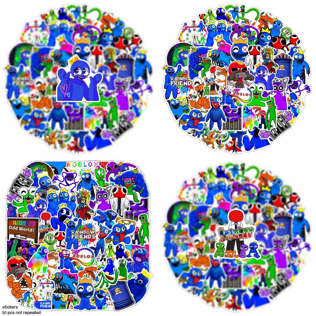 Красочные наклейки Roblox Rainbow Friends Водонепроницаемые Многоразовые Для багажа и многого другого!