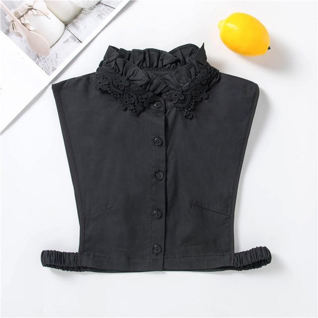 Hollow Lace Chiffon Doll Cotton Fake Collar Blouse Sweater Detachable Shirt Collar False Collar Lapel Women Top Collars Decor