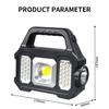 Портативный светодиодный прожектор, супер яркий светодиодный рабочий свет, прожектор на солнечной батарее, USB перезаряжаемый для уличной лампы для кемпинга, светодиодный фонарик