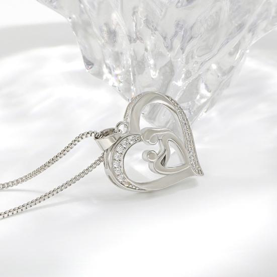Mother And Daughter Son Love Heart Pendant Necklace Mother's Day Jewelry Gifts for Grandmother Mom Daughter Wife