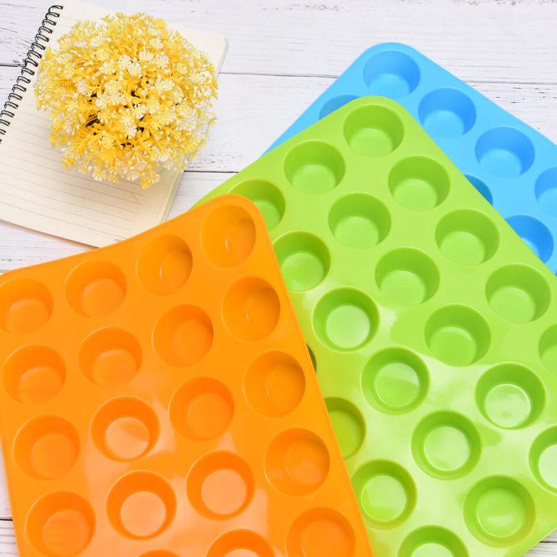 24 Cavity Pan Tray Silicone Mini Cupcake Cookie Bakeware Baking Mold Muffin Cup