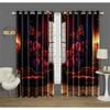 Luxury Style Romantic Rose Curtains Butterfly Clock Sunset Suitable for Living Room Bedroom Office Decoration 2 Pcs