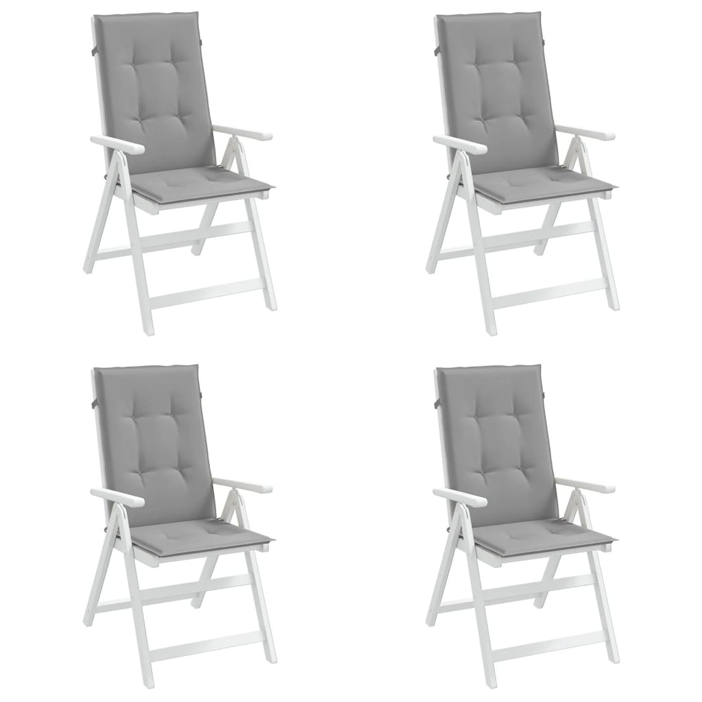 Garden Chair Cushions for High Back Chairs 4 pcs Gray 120 x 50 x 3 cm Fabric