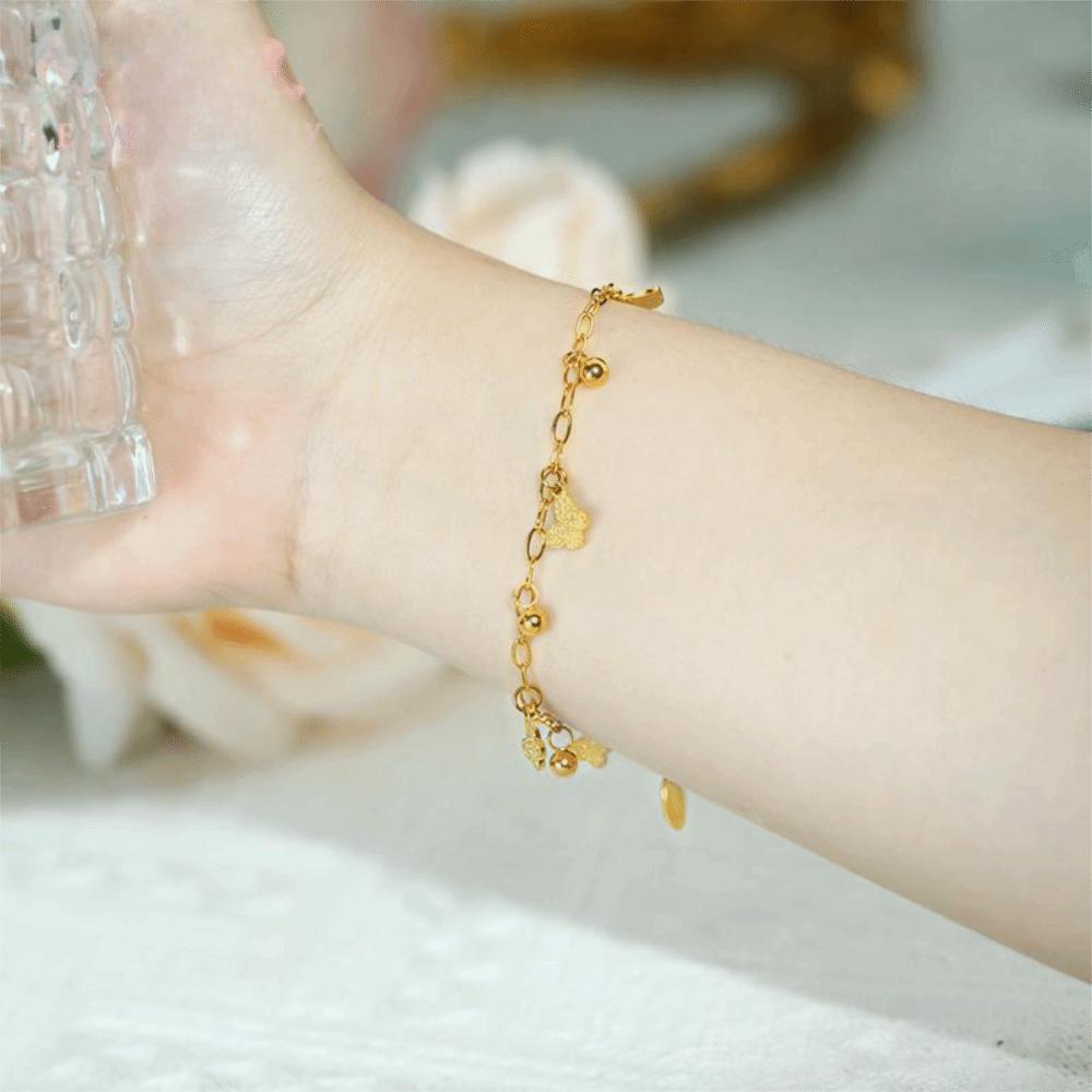 Gold Color Stainless Steel Bracelet Trendy Charm Bracelet New Wrist Chain Jewelry Gifts