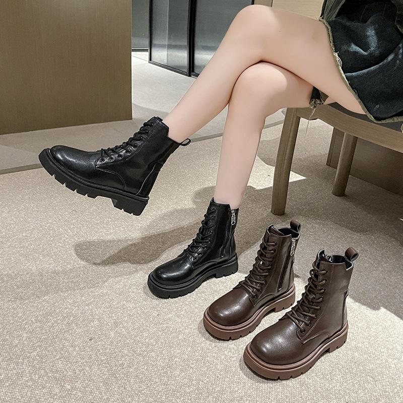 Модные женские ботинки из искусственной кожи на платформе, осенне-зимние, с мягкой подошвой, дизайнерские женские ботинки для мотоциклистов