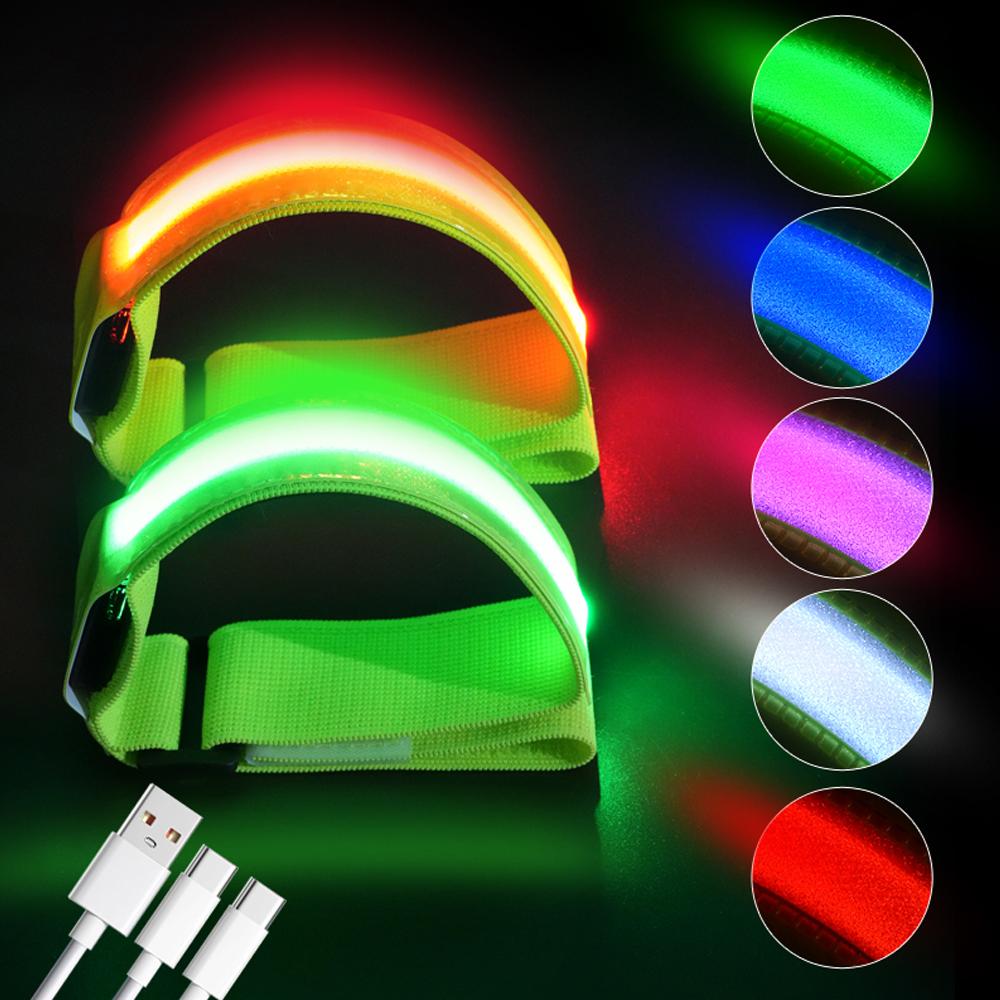 LED Armband for Running(1 Pair),Light Up Arm Bands for Night Walking Running,High Visibility Reflective Running Gear Adjustable