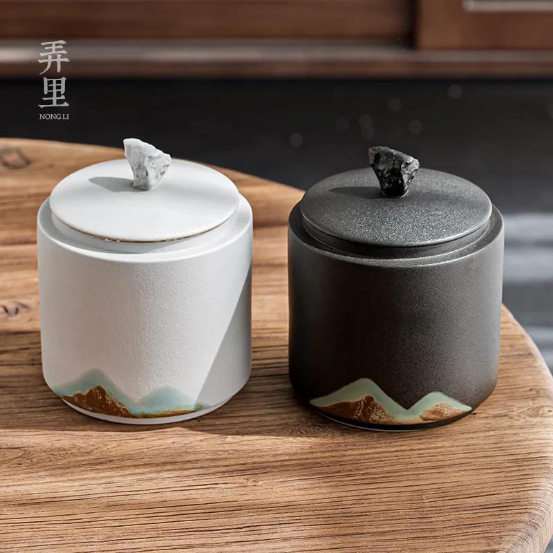 Yuanshan Tea Jar Large Sealed Ceramic Storage Jar Pu'er Storage Tank Stoneware Tea Warehouse Tea Storage