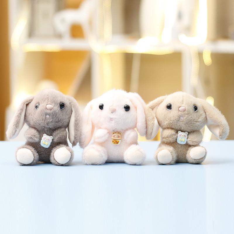 Plush Toy Backpack Strawberry Bear Keychain Cute Animal Doll For Kids And Teens