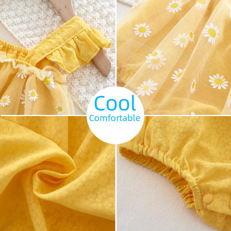 Летний комбинезон без рукавов для девочек: Платье принцессы знаменитости из Интернета с треугольным узором