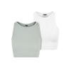 Urban Classics Womens/Ladies Ribbed Crop Top (Pack of 2)