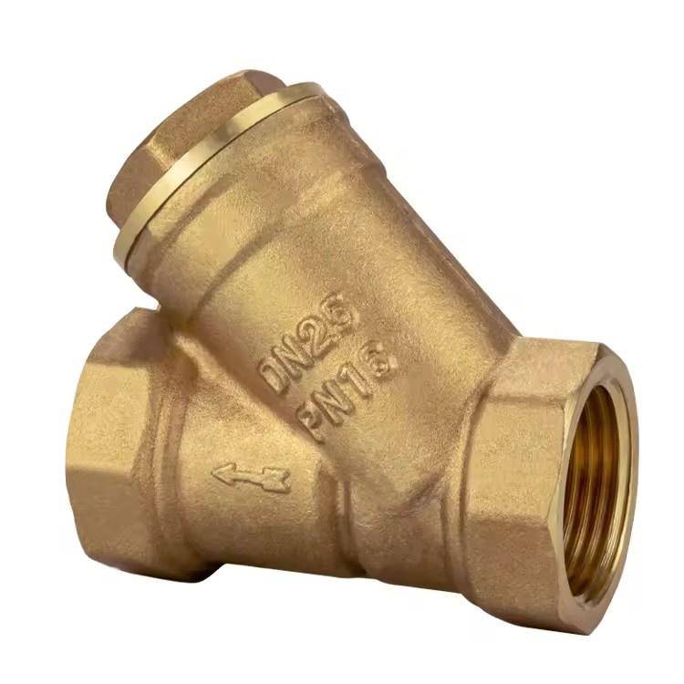 Brass Y-Type Strainer Check Valve BSP Female Thread for Hot Cold Water Heating Pipeline