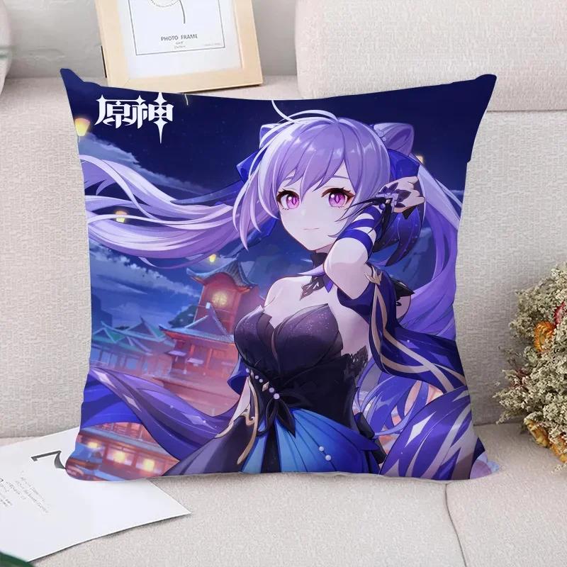 Декоративные подушки Genshin Impact для дивана, наволочки, роскошные наволочки, украшение для автомобиля, осенний декор, наволочки