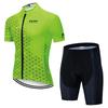 Men Women Cycling Jersey Set Short Sleeve Mountain Bike Outfit Custom Print Quick Dry