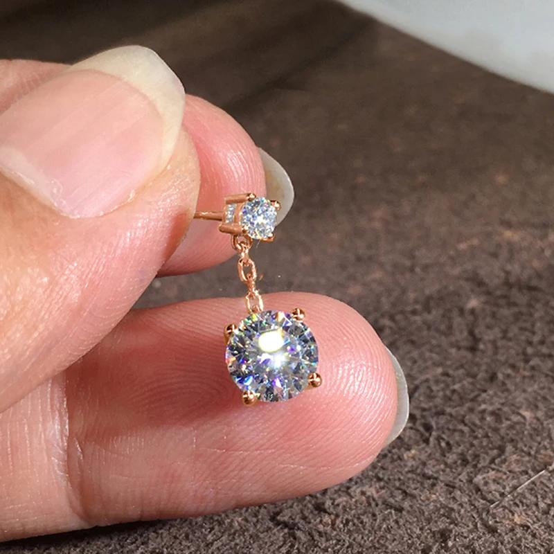 Серьги-подвески Huitan Shiny Cubic Zirconia для женщин, привлекательные подвески, свадебные украшения, модные изысканные аксессуары