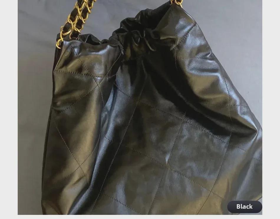 Stylish Women's Large Capacity Cowhide Tote & Bucket Bag