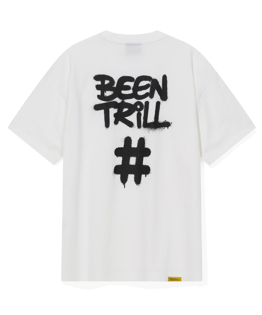 Футболка BEENTRILL с принтом-хэштегом (Белый с оттенком)