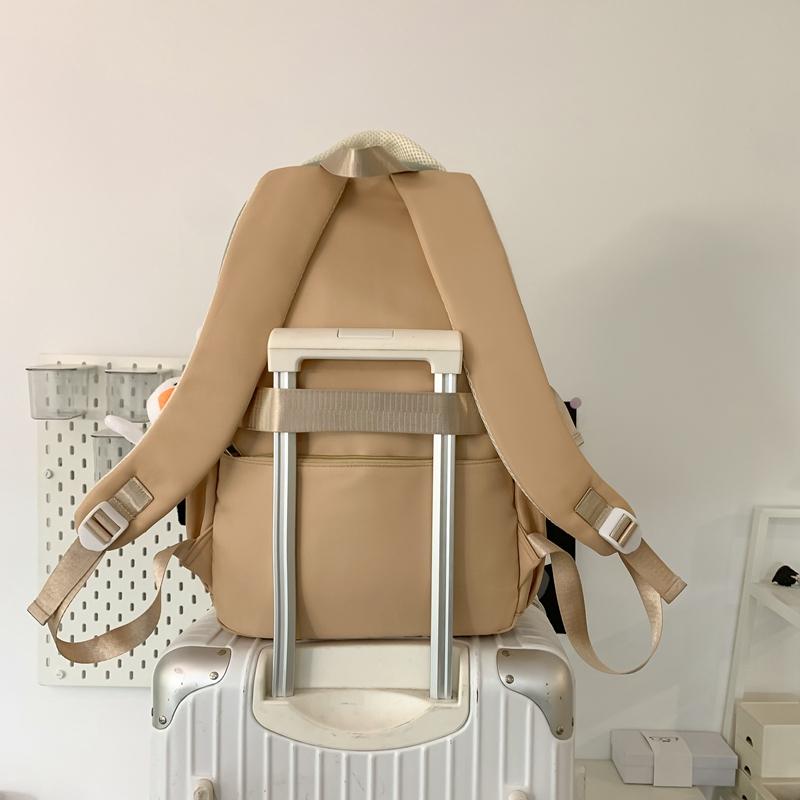 Middle School Student Schoolbag Women's Campus Large Capacity Backpack Men Color Block Backpack