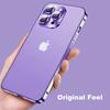 Роскошный чехол для телефона с металлическим каркасом для iPhone 14 13 12 Pro Max, стеклянная крышка с полным объективом, прозрачная задняя крышка