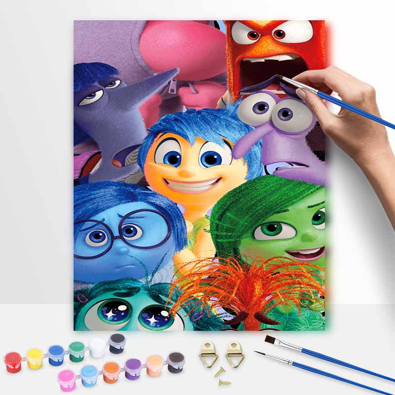 Disney Inside Out Joy Sadness Anger Disgust Fear oil painting painting art handmade diy painting home decoration gift