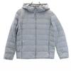 Seamless Hoodie Ultra Light Down Jacket L Gray Women Used