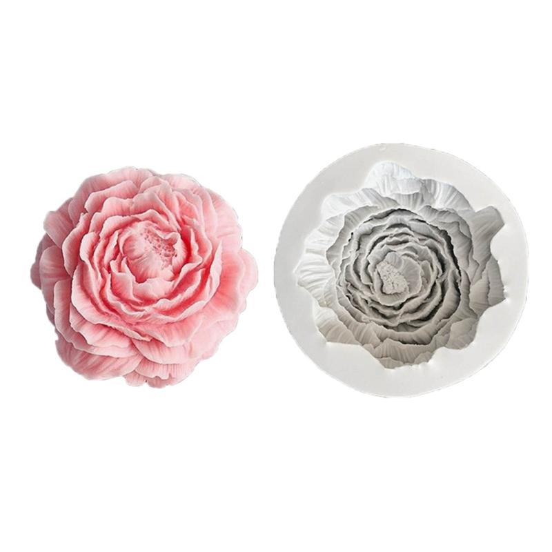 Формы для мыла в форме пиона, 3D-форма для мыла с цветком, силиконовая форма для свечей ручной работы, украшения для торта из шоколада из эпоксидной смолы