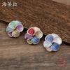 New Enamel Geometric Flower Magnetic Brooch, Fashionable and Advanced Women's Versatile Multi-functional Brooch