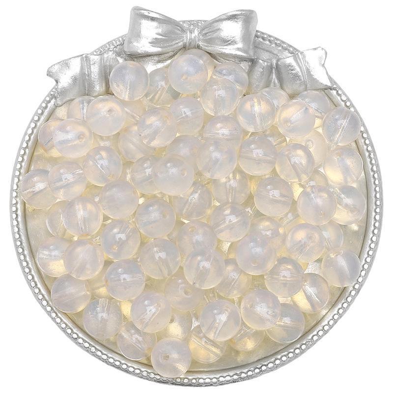 Комплект браслетов из бисера Summer Jelly Gold Glitter: Двойные стеклянные круглые бусины и полусахарные пузырчатые бусины