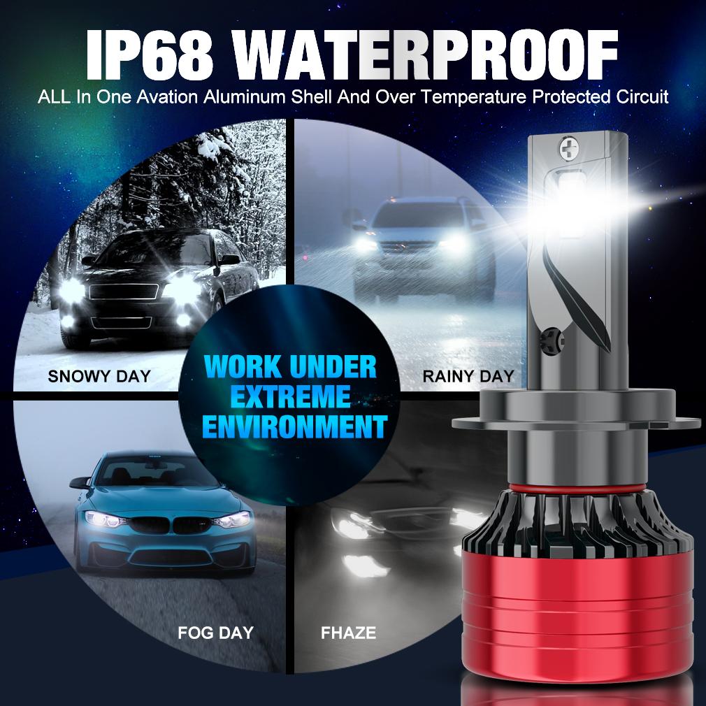 2 шт. 20000LM H7 светодиодные лампы для автомобильных фар 3570 CSP H1 H3 H4 H8 H11 HB4 HB3 9005 9006 9012 HIR 9004 HB1 9007 HB5 H13 9008 880 881 H27 Turbo Lamp 6000K