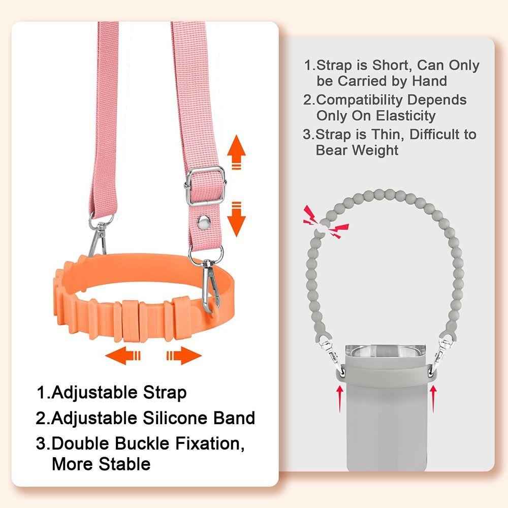 Hands-Free Water Bottle Shoulder Strap Adjustable Silicone Cup Holder Water Bottle Holder Outdoor