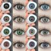 Цветные натуральные контактные линзы, черные контактные линзы, синие модные косметические линзы, ежегодные серые цветные мягкие линзы для макияжа, 1 пара