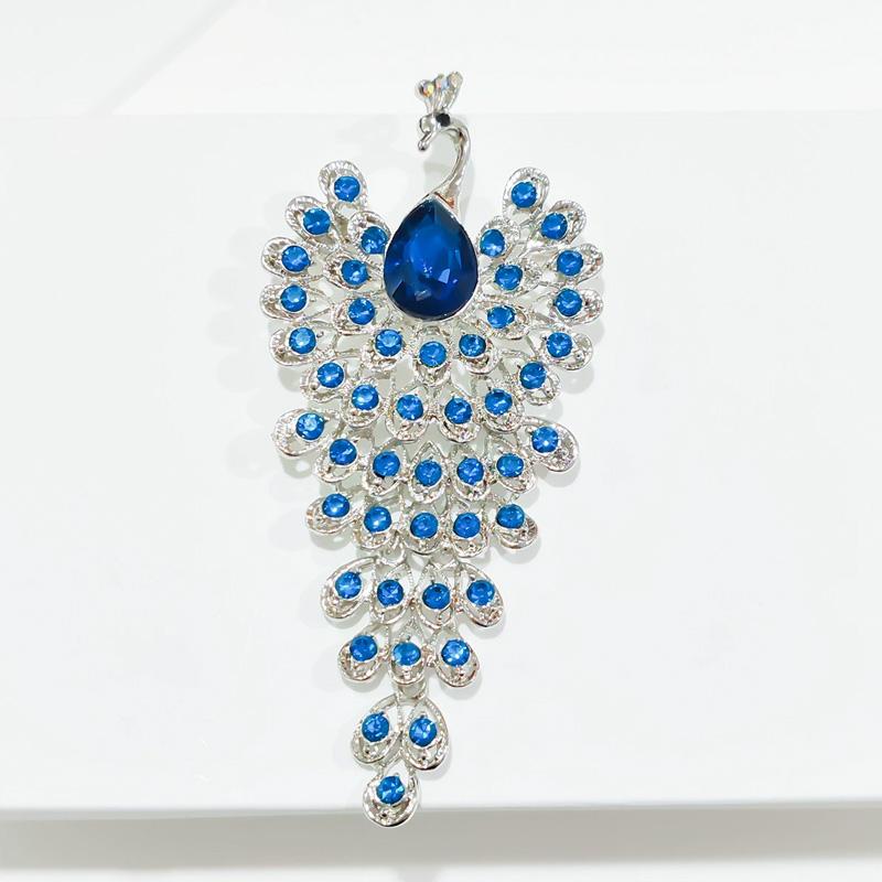 1pc Jewelry Accessories Luxury Peacock Brooches Colorful Rhinestone Creative For Women Crystal Brooch Pins