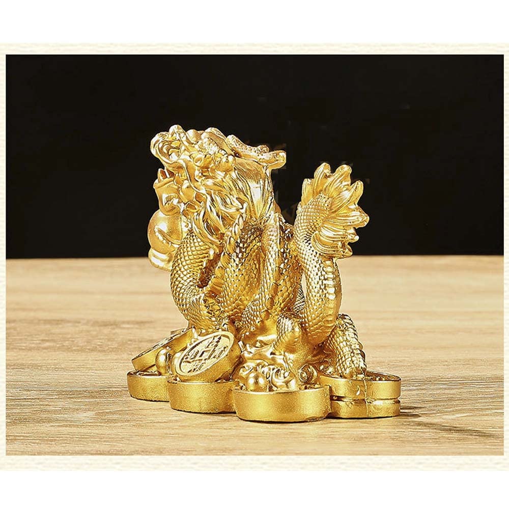 Дракон золотой дракон для хороших денег дракон пять золотых фэн-шуй бусины игра смолы фэн-шуй увеличение финансового процветания хороший восходящий фэн-шуй зодиак