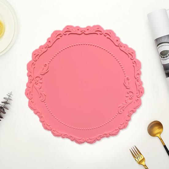 Подстаканник винтажный тисненый цветочный узор дизайн силиконовый многоцелевой коврик для посуды для защиты домашнего декора