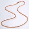 3mm Thin Necklaces Rose Gold Curb Cuban Link Chain Necklaces Valentines Gifts 45cm-60cm