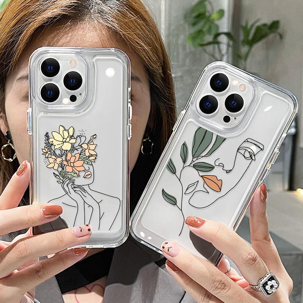 Clear Flower Phone Case For Iphone 13 Cases Iphone 11 12 13 14 Pro Max 7 8 Plus Xs Max X Xr Se 2020 2022 Crystal Soft Back Cover