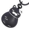 Creative Cartoon Cats Cool Black Series Leather Pendant Exquisite Car Key Chain Female School Bag Pendant Small Gift