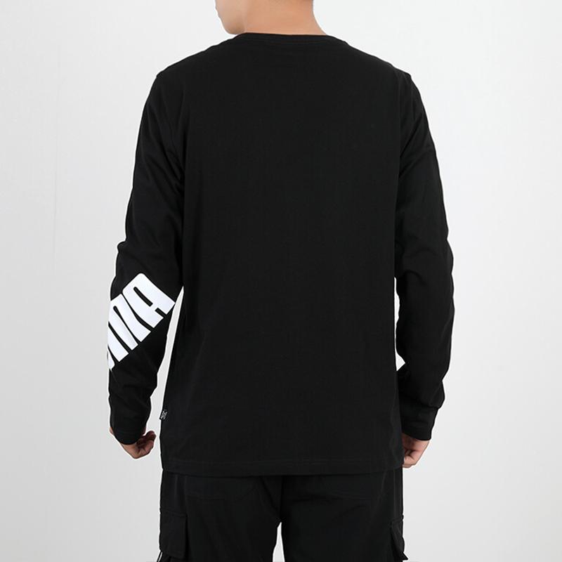 Puma Футболка с длинным рукавом и большим логотипом, повседневная, мужская, черная 845979-01
